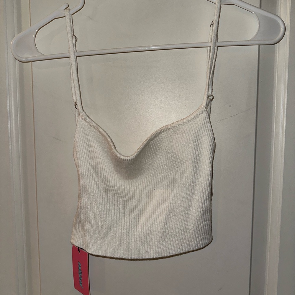 Open back crop top, never worn, new with tags